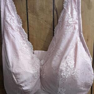 Dreamfit Dream Fit Plus Size 4X Full Coverage Wireless Lace‎ Bralette Adobe Rose